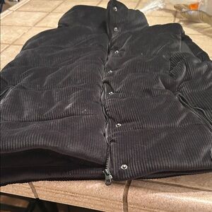 Men's Black Corduroy Puffer Jacket